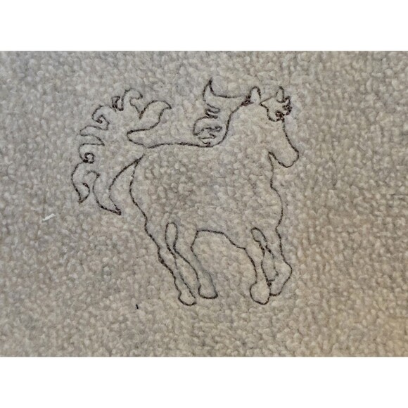 Vintage Blair Sweater Womens L Horse Beige Fleece Ranch Western Rodeo All Over - Picture 4 of 8